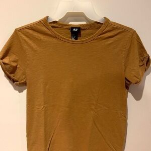 H&M Mustard Crew Neck T-Shirt